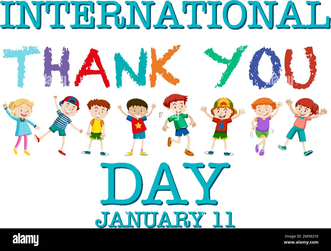 International thank you day icon illustration Stock Vector