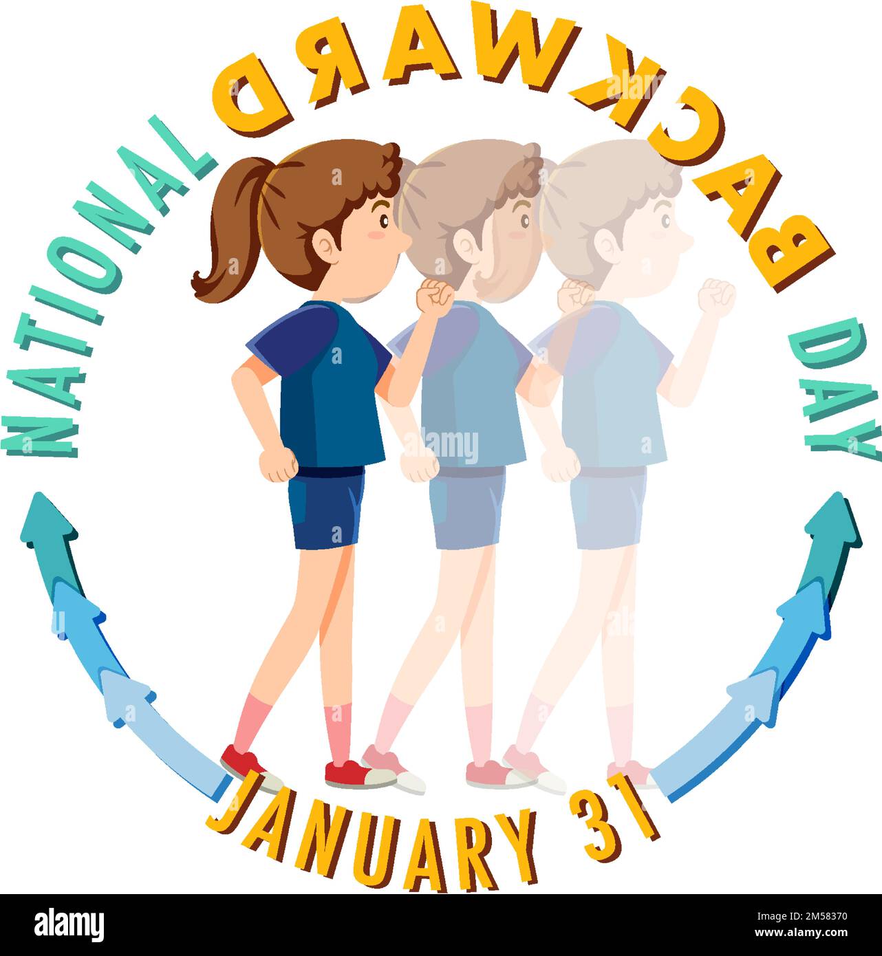 National backward day banner design illustration Stock Vector