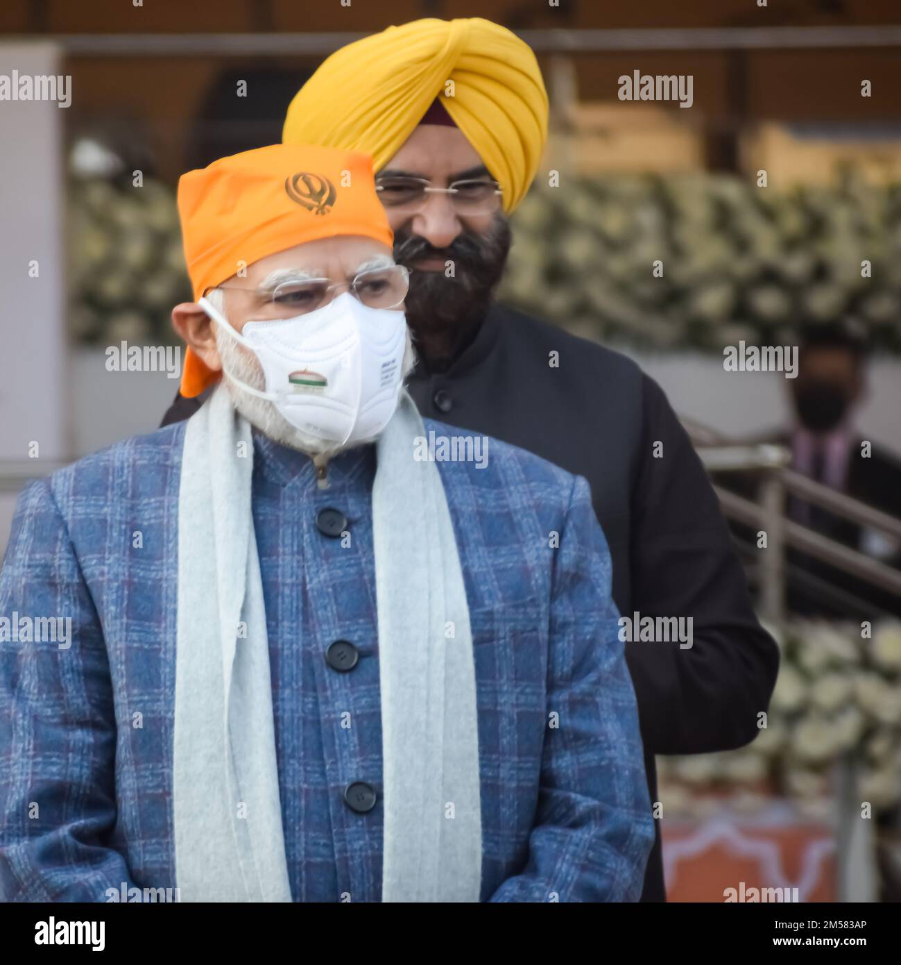 New Delhi, India, December 26, 2022 - Indian Prime Minister Shri. Narendra Modi speaks during 'Veer Baal Diwas' programme at Major Dhyan Chand Nationa Stock Photo