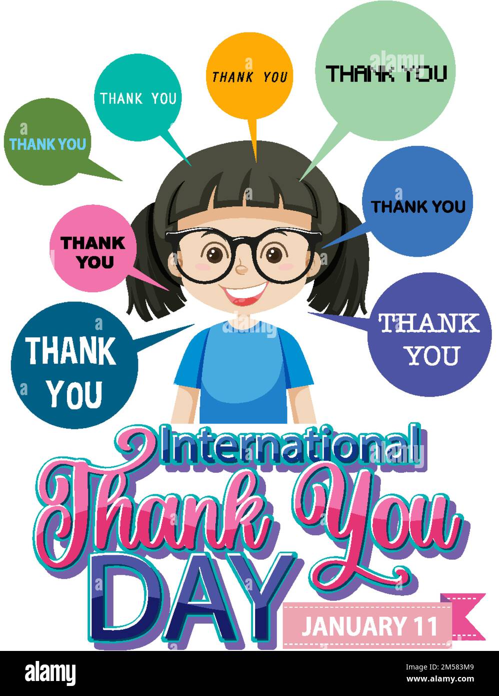 International Thank You Day Banner Design illustration Stock Vector