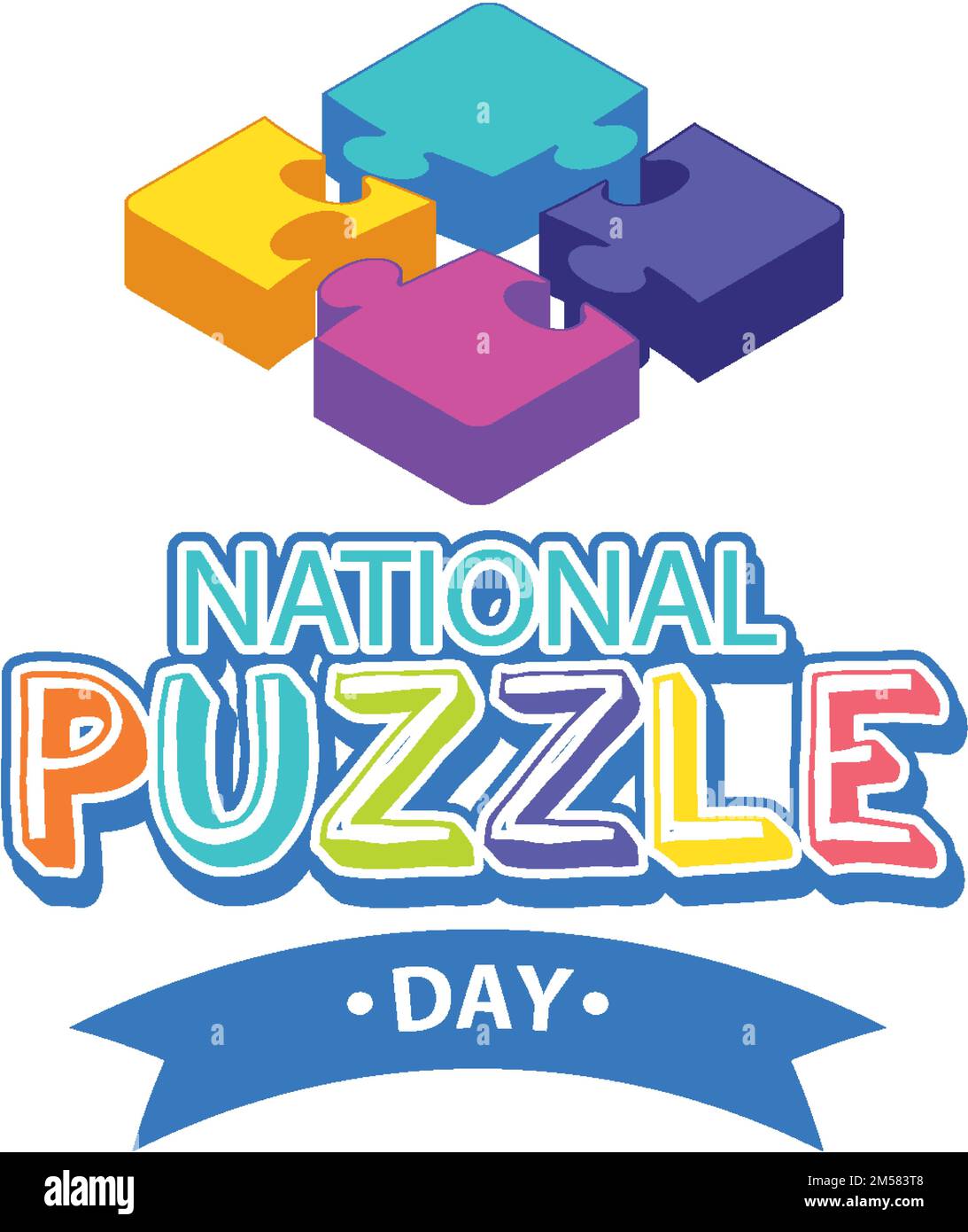 National Puzzle Day Banner Design illustration Stock Vector Image & Art