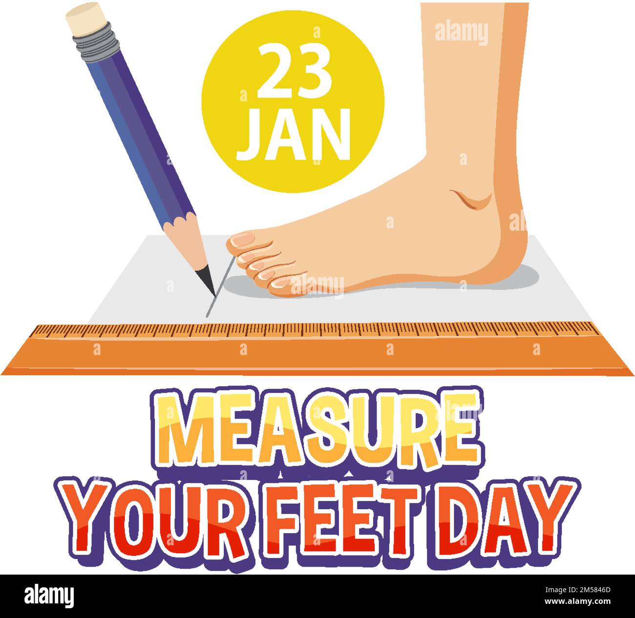 Measure your feet day banner design illustration Stock Vector Image