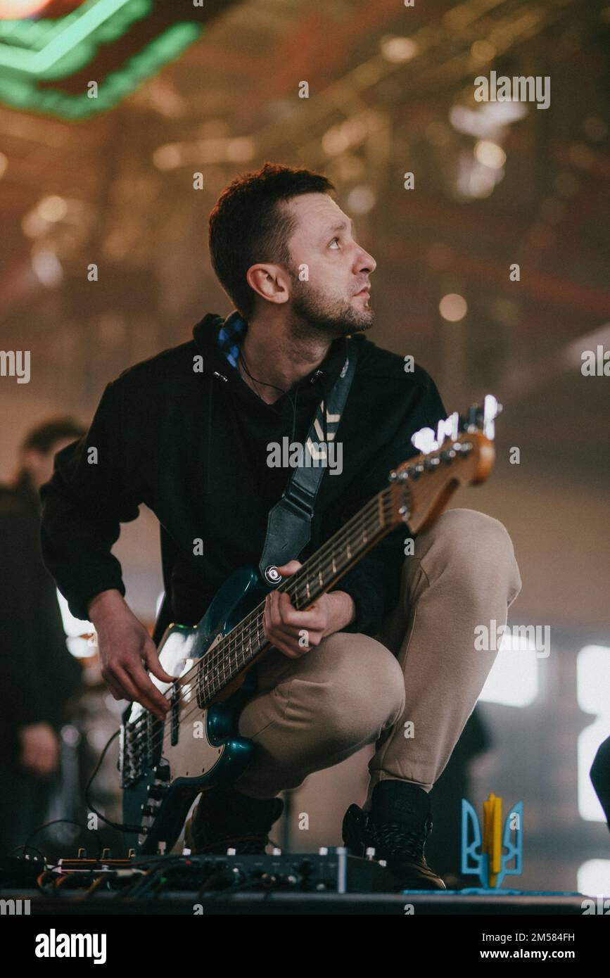 Ukrainian Band Antytila performing in Lviv on 25th December 2022 Stock