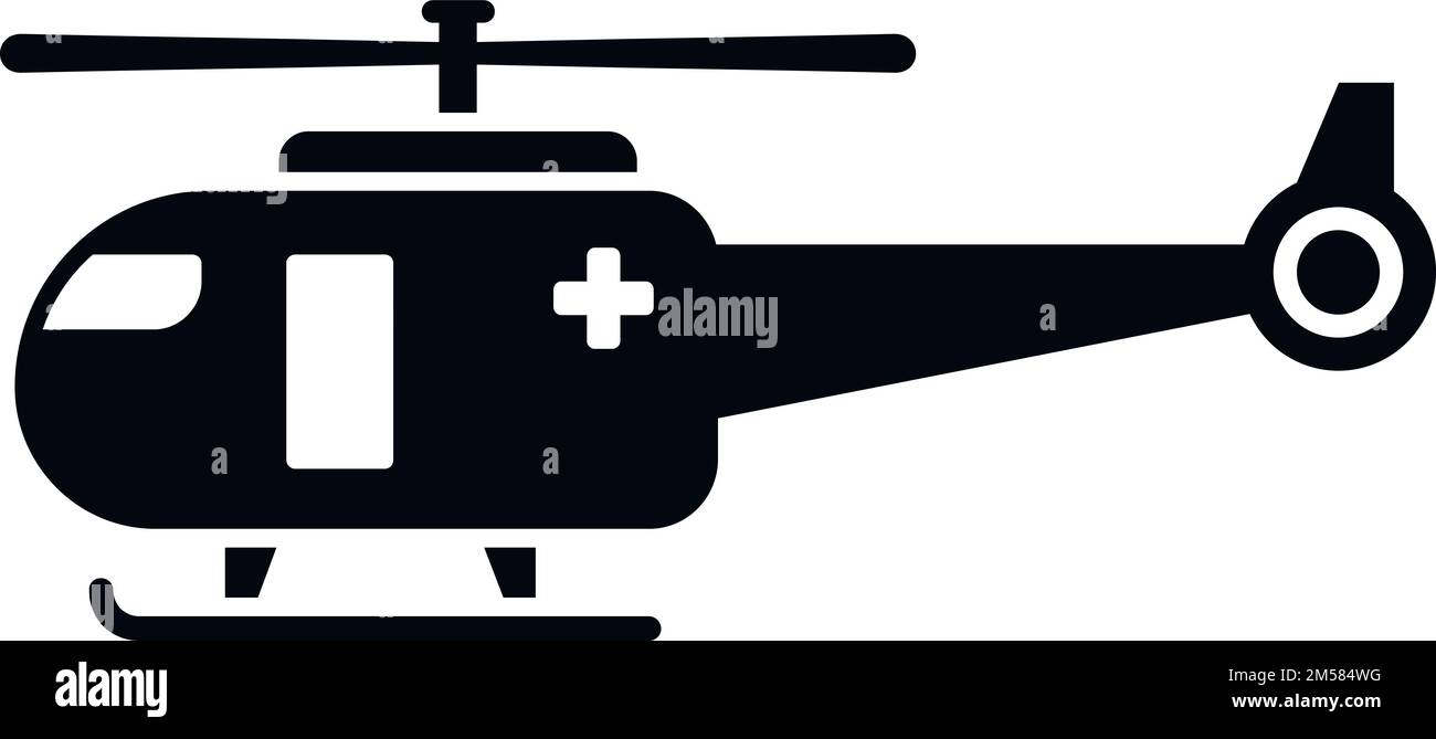 Medical rescue helicopter icon simple vector. Air transport. Aerial ...