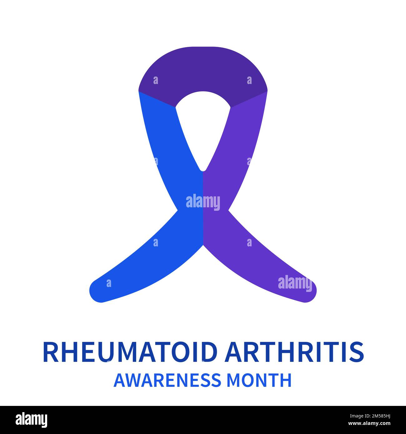 Blue Purple Ribbon Symbol Rheumatoid Arthritis Stock Vector