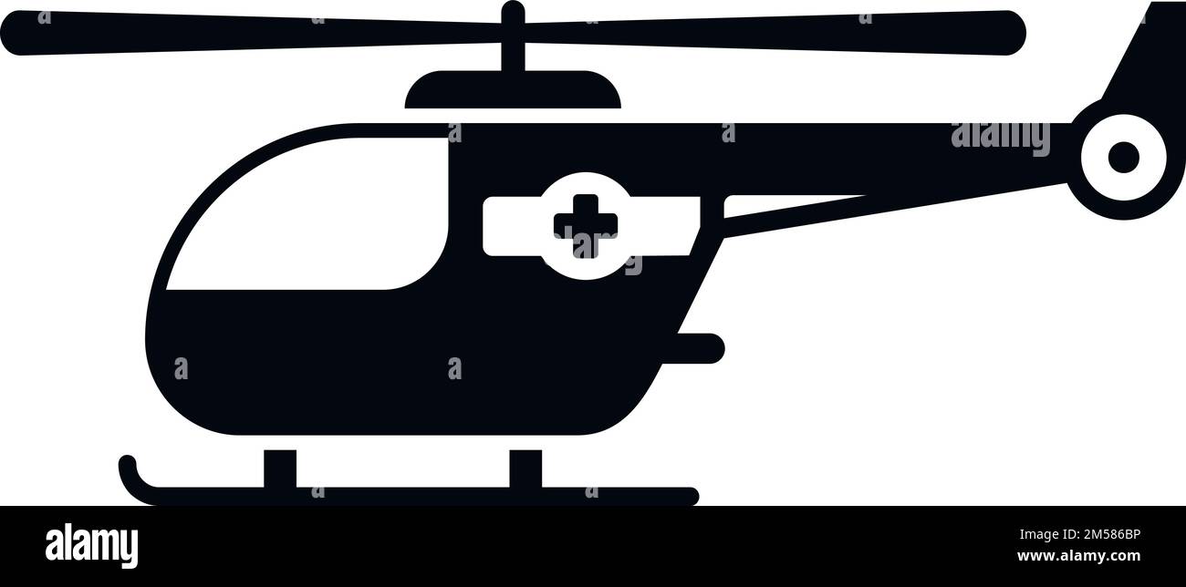 Medical rescue helicopter icon simple vector. Aerial guard. Air transport Stock Vector