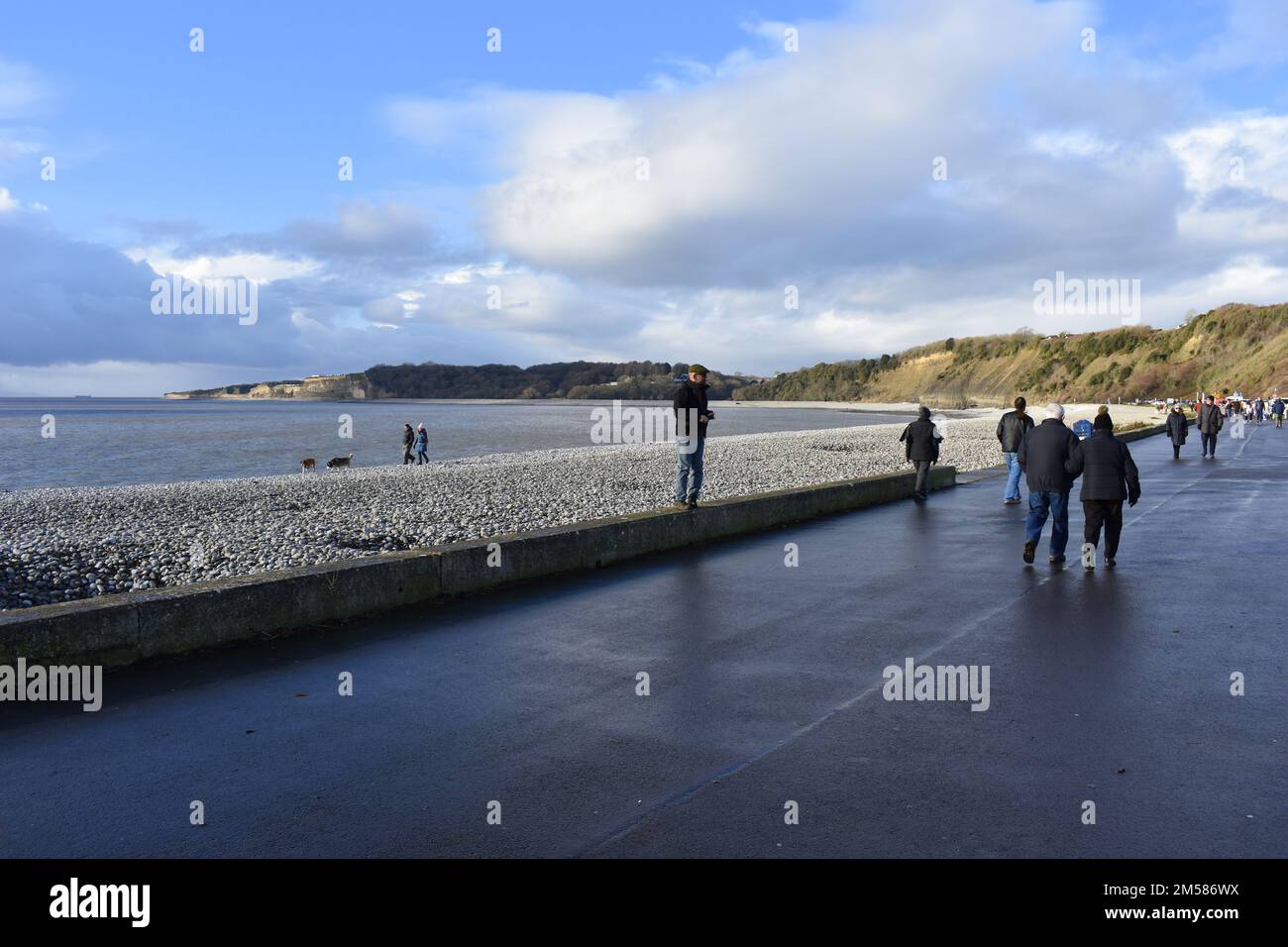 The Knap promenade and Cold Knap beach, Cold Knap, Barry, South Wales Stock Photo