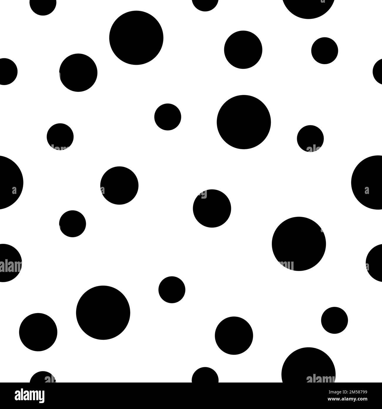 Seamless vector with red background and black spots, vector; monochromatic background Stock Vector