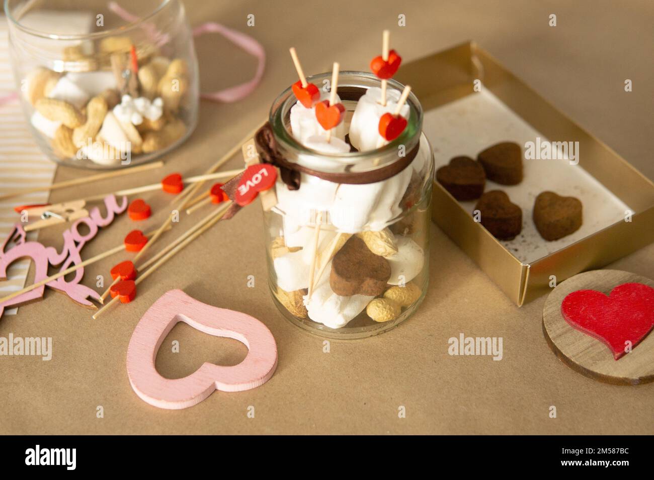 sweet gift for Valentine's Day with your own hands. A gift for the holiday made of heartshaped