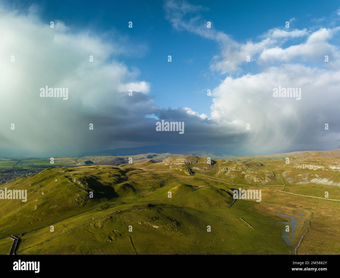 Stunning yorkshire dales landscape drone hi res stock photography and