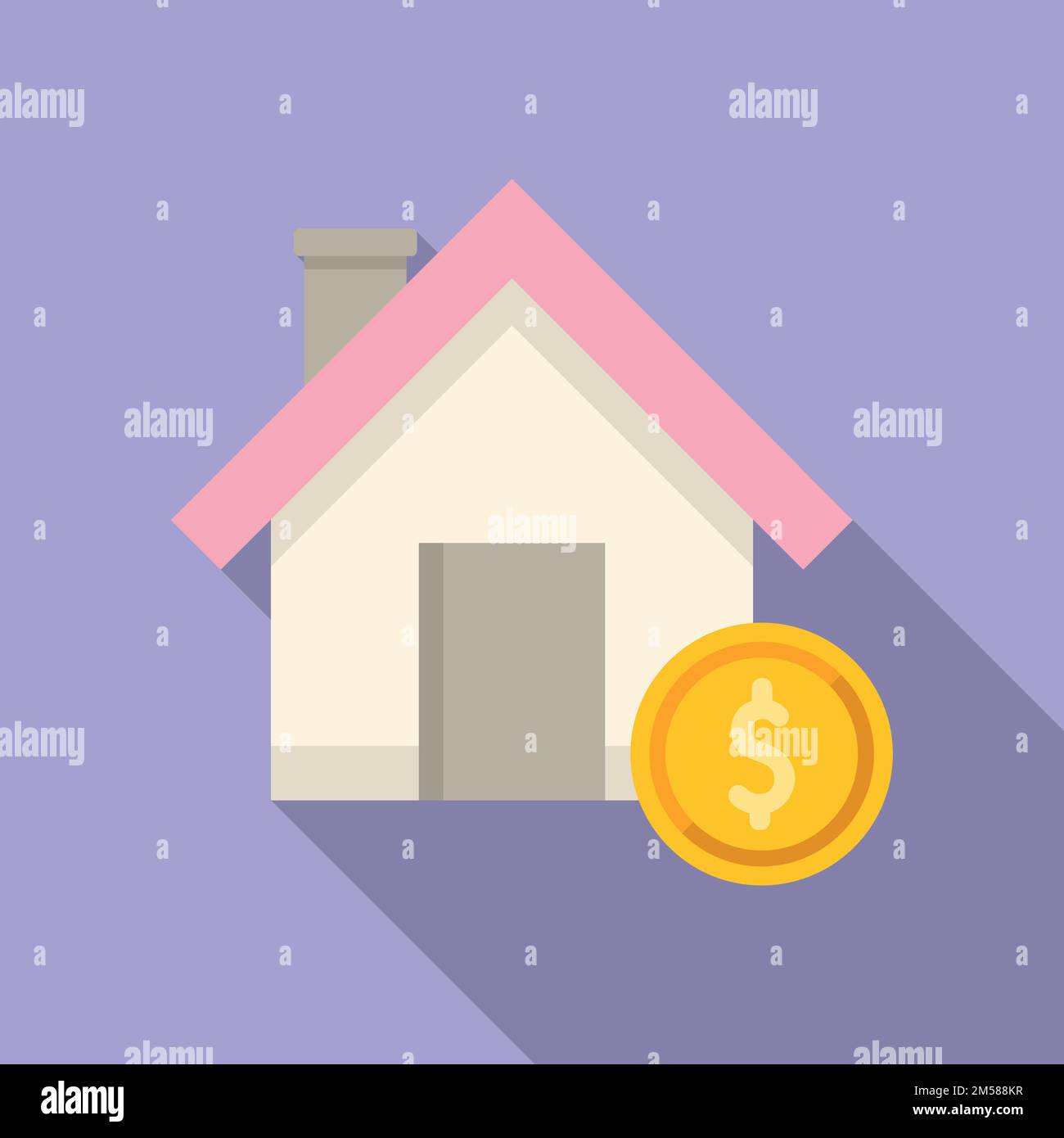 House finance icon flat vector. Real financial. Sale credit Stock ...