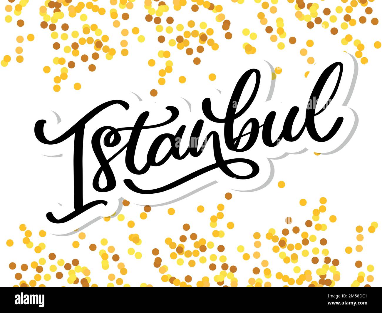 Istanbul. Hand lettering. Vector logo of Istanbul in black color with ...