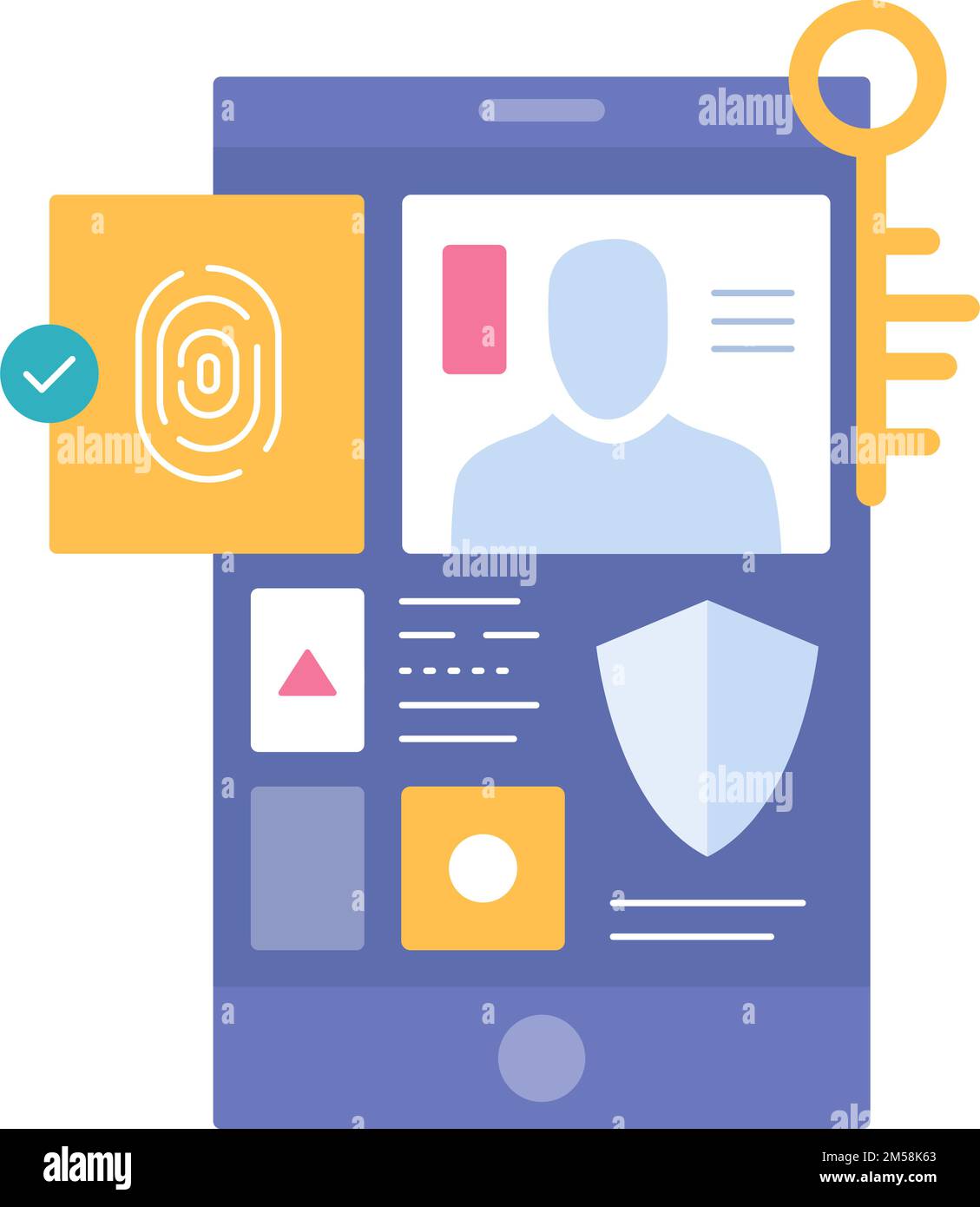 Mobile security icon. Phone data protection and safe access vector ...