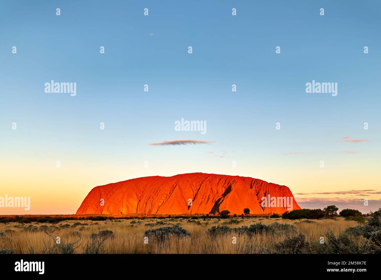 Sunset at Uluru Ayers Rock. Northern Territory. Australia Stock Photo