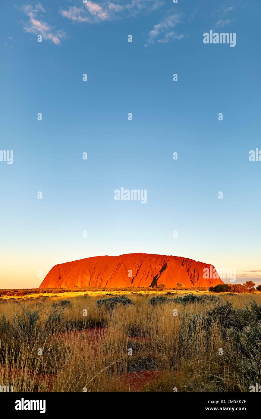 Sunset at Uluru Ayers Rock. Northern Territory. Australia Stock Photo