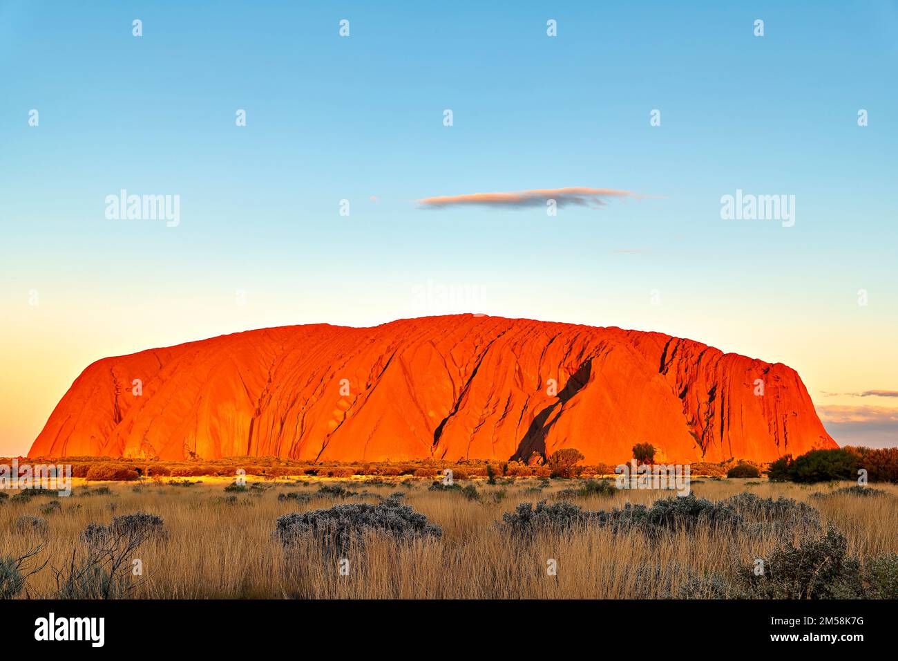Sunset at Uluru Ayers Rock. Northern Territory. Australia Stock Photo