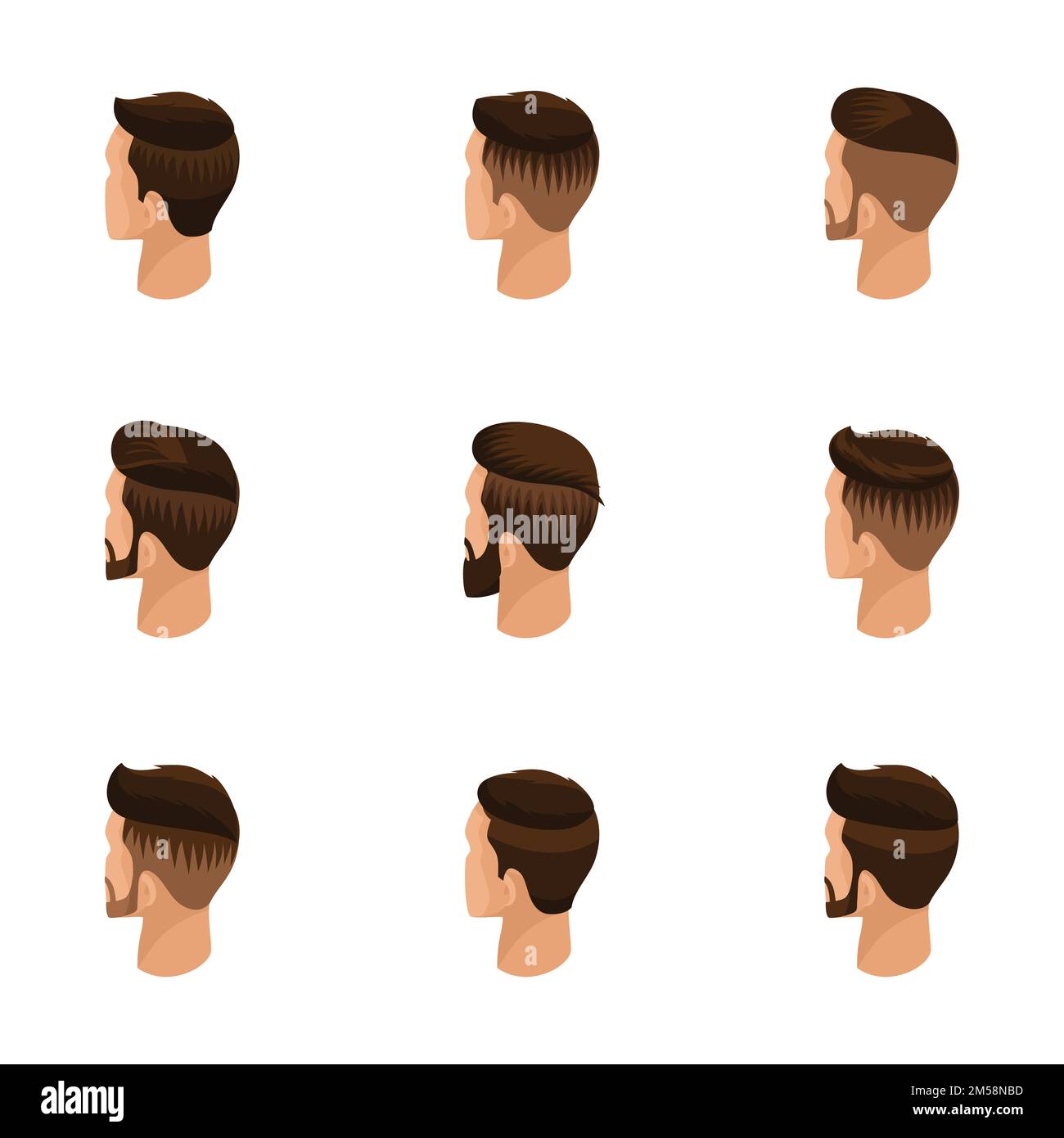 Men Profile View haircut and head Side View, Modern Male Hair Style  Collection Vector Stock Vector Image & Art - Alamy