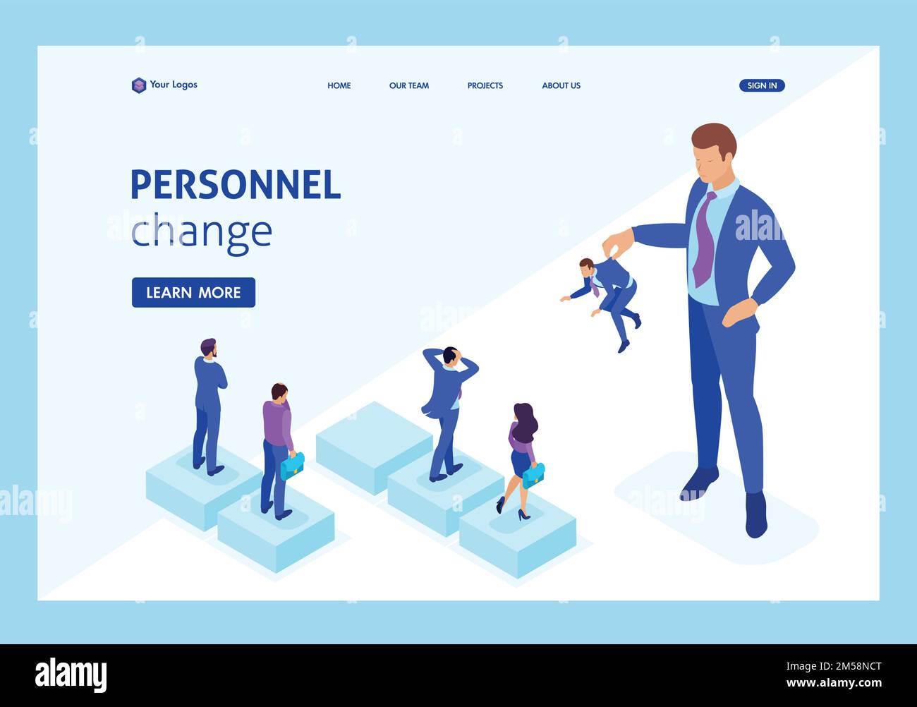 Isometric personnel change, the big boss keeps the employee the rest