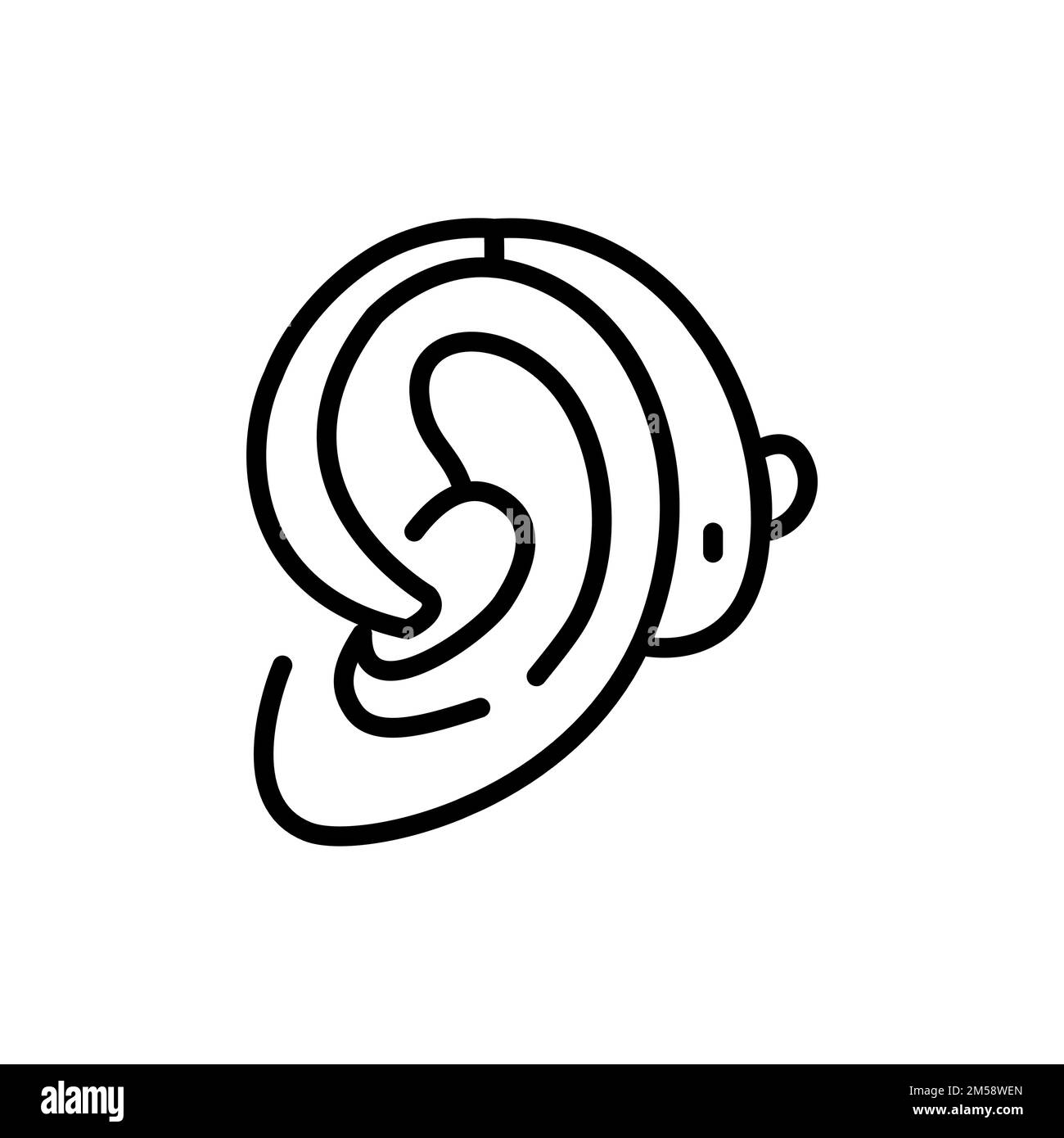 Hearing aid color line icon. Disability. Isolated vector element