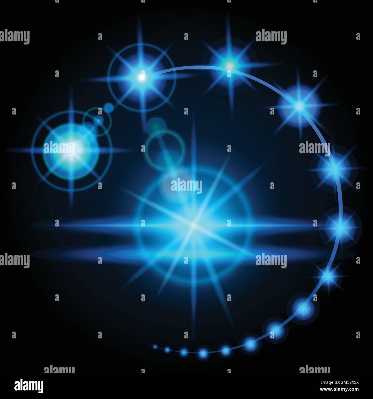 Realistic effect flare glow, the brightness of the artificial light