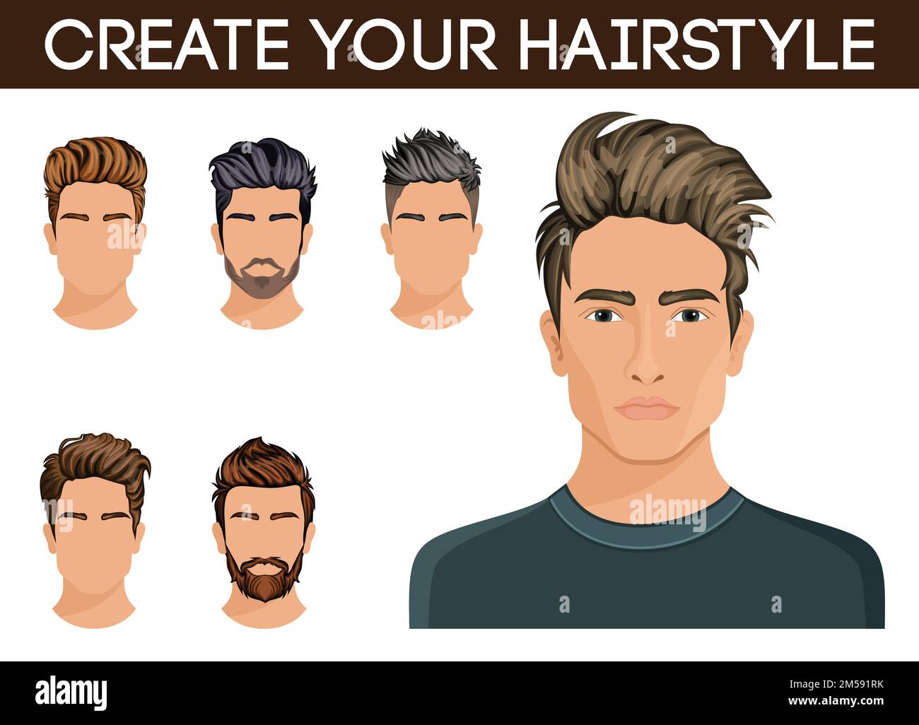 Men hair style symbol beard, mustache beard hipster men. Vector illustration. Stock Vector