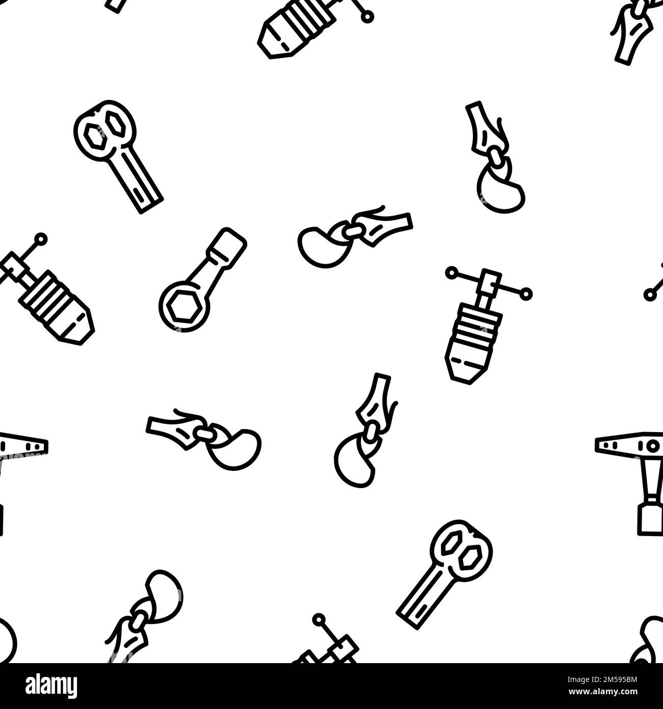 wrench tool spanner repair vector seamless pattern Stock Vector Image ...