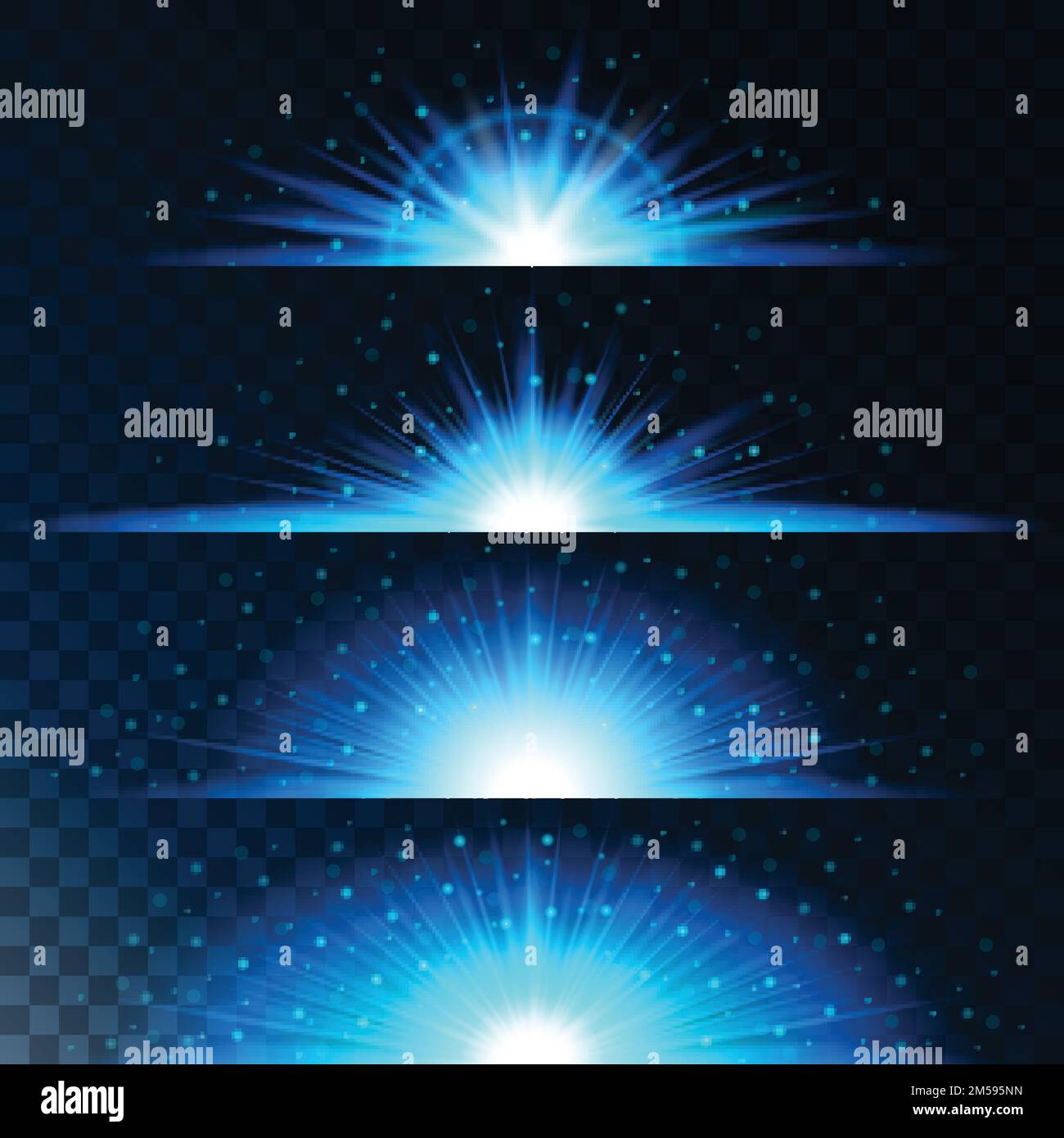 Set realistic lighting effects. Glowing star. Light and glitter on a