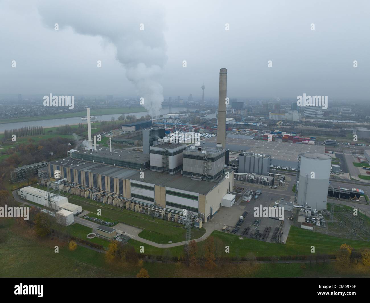 Dusseldorf, 11th of December 2022, Germany. The Lausward combined heat ...