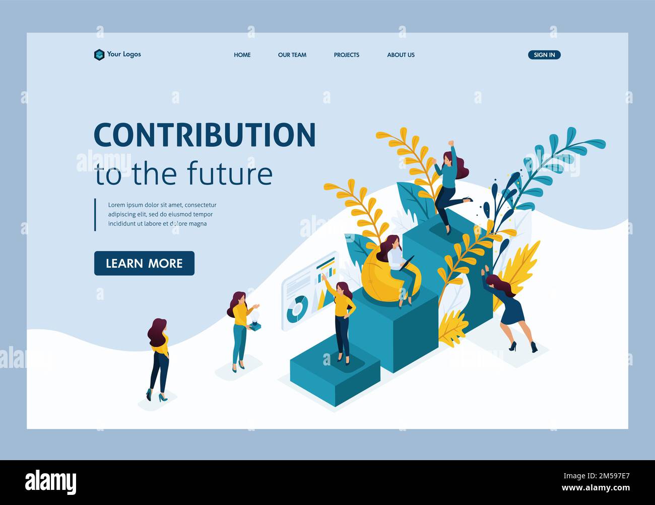 Isometric concept achievement of the goal moving up the career ladder Isometric concept achievement of the goal moving up the career ladder