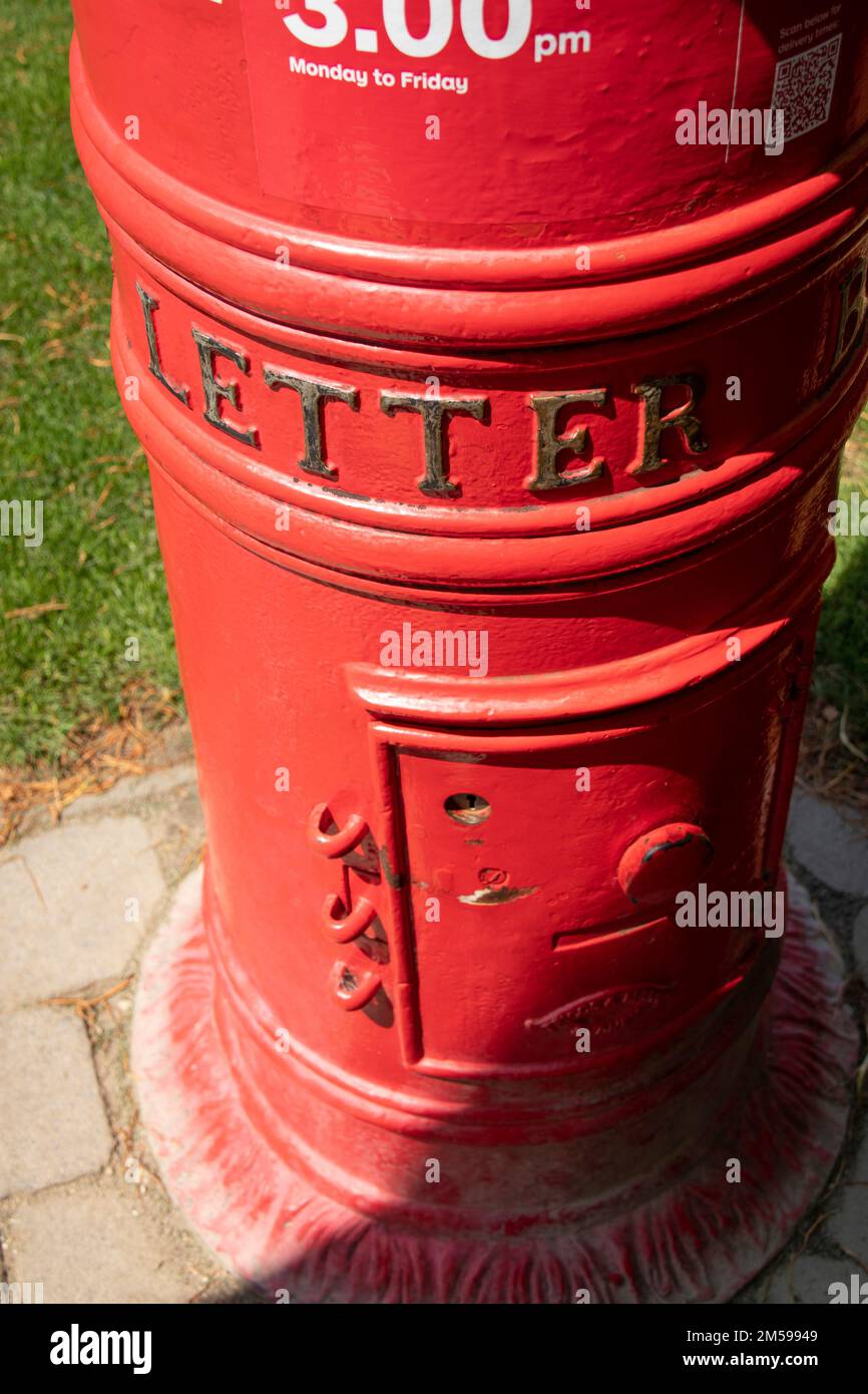 An ancient Post Box at Richmond Village, Tasmania, Australia Stock