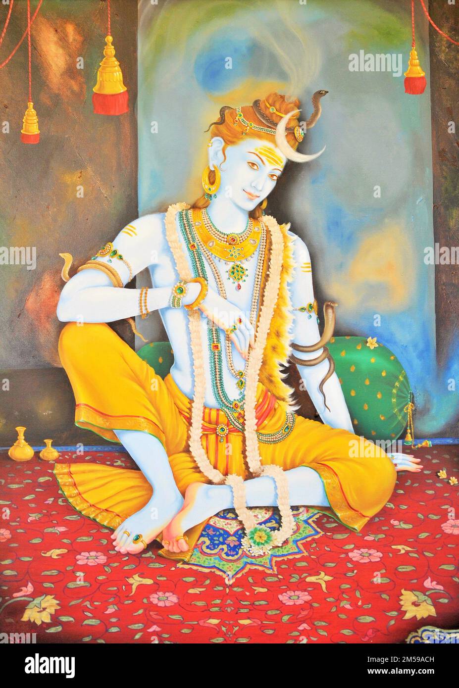 Lord Krishna as Shiva artwork painting Stock Photo