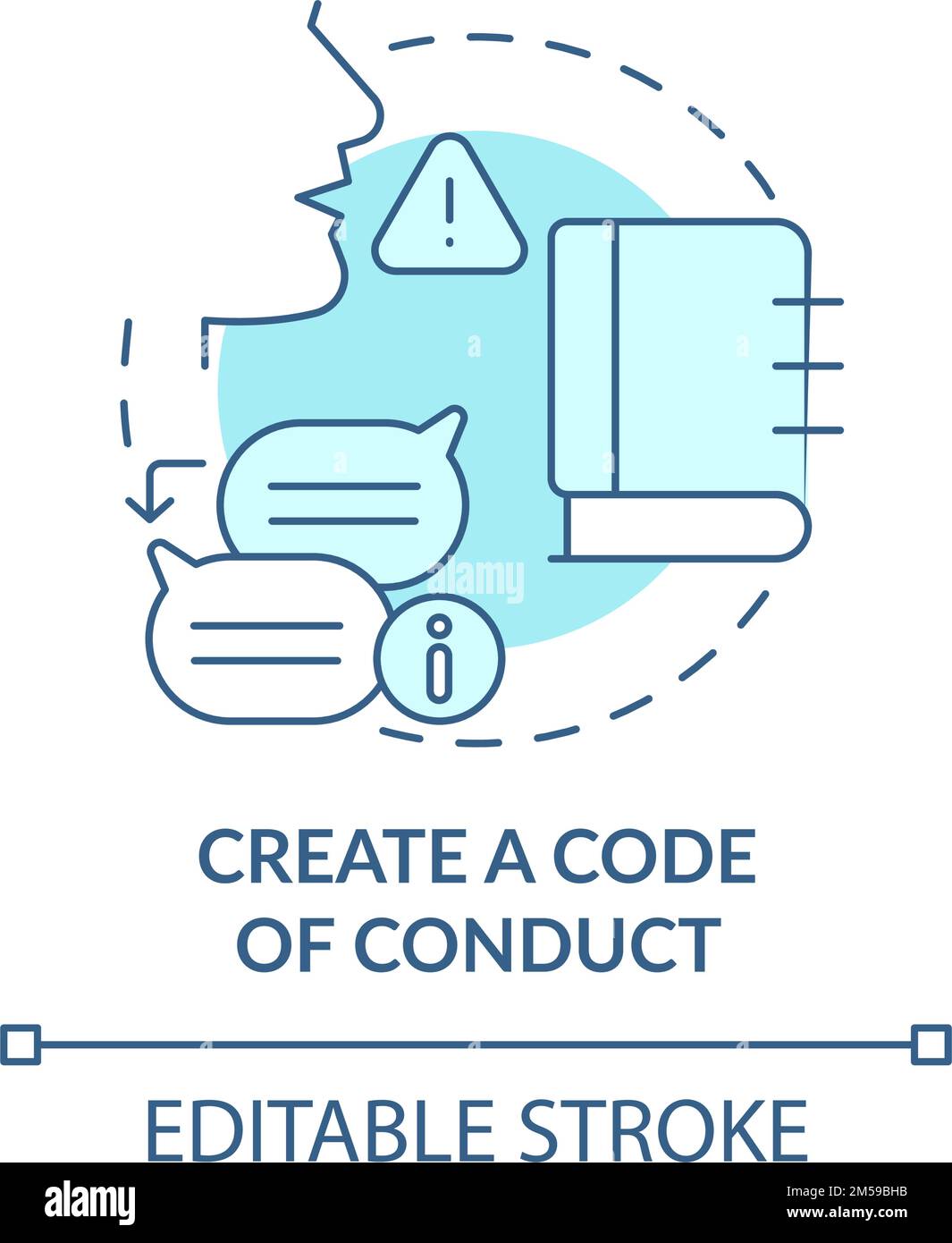 Create code of conduct turquoise concept icon Stock Vector