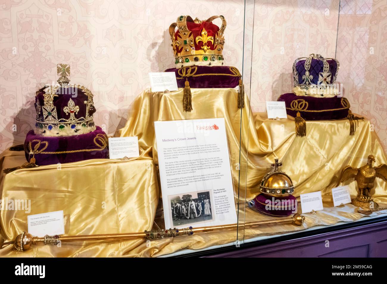 England, Kent, Rochester, Eastgate House, Exhibit of Replica Crown Jewels *** Local Caption ***  UK,United Kingdom,Great Britain,Britain,England,Engli Stock Photo