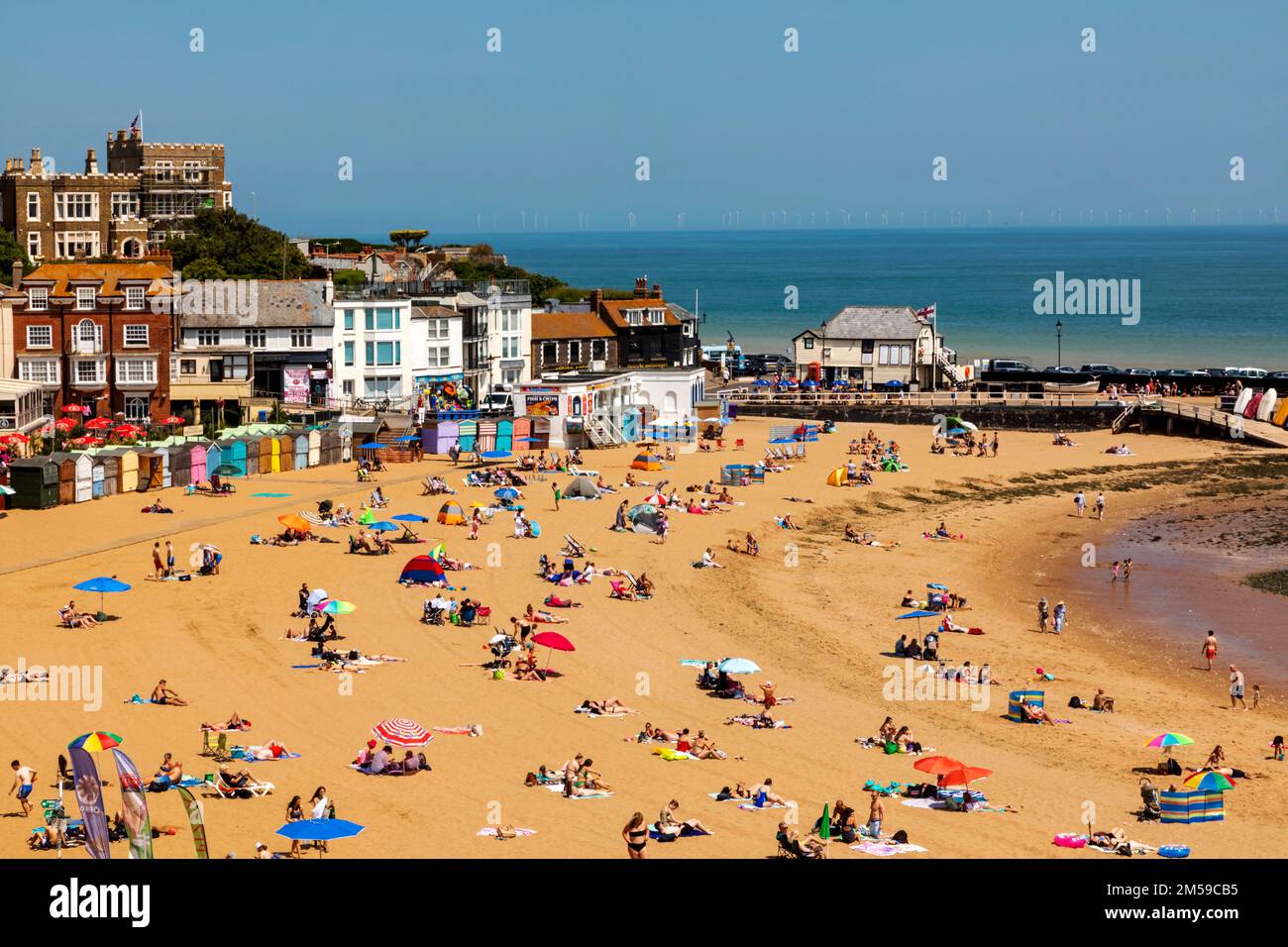 England, Kent, Broadstairs, High Angle View of Broadstairs Beach