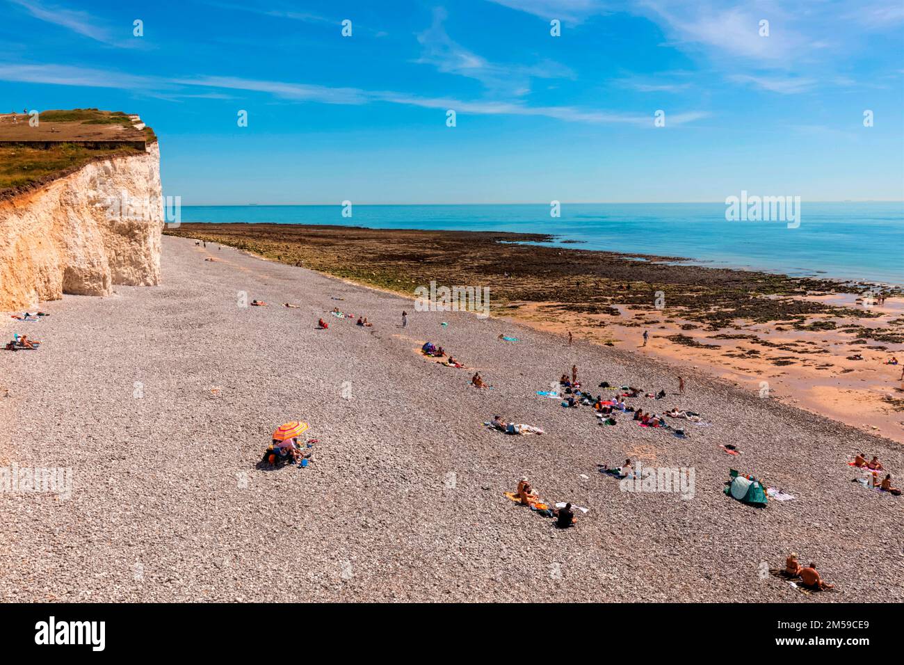 England, East Sussex, Eastbourne, The Seven Sisters Cliffs, The Birling Gap, Beach *** Local Caption ***  UK,United Kingdom,Great Britain,Britain,Engl Stock Photo