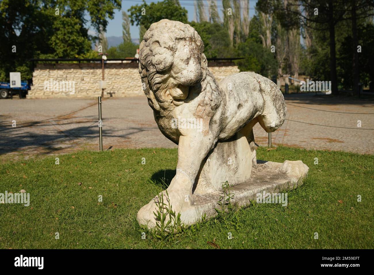 Lion Statue in Aphrodisias Ancient City in Geyre, Aydin, Turkiye Stock