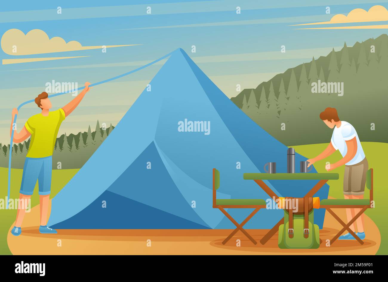 Set up tents Stock Vector Images Alamy