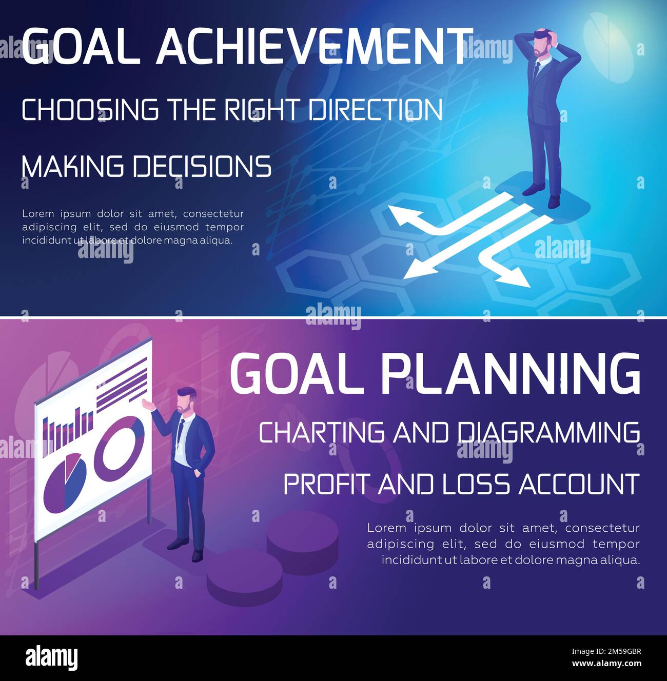 Isometrics Bright Banners Business Concepts 3D Businessmen Are isometrics-bright-banners-business-concepts-3d-businessmen-are