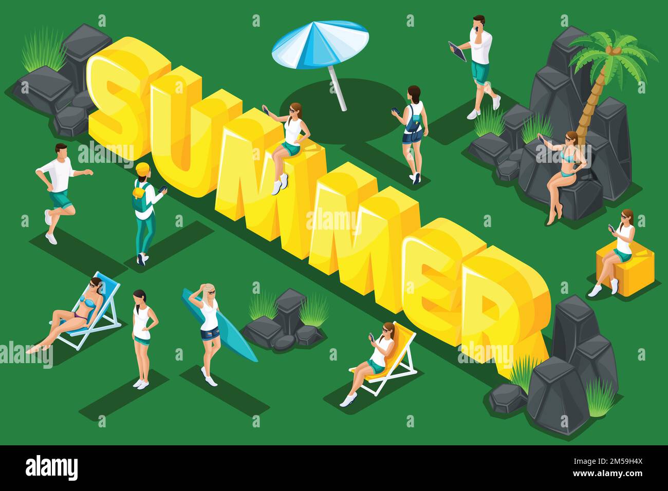 Spring adult teenagers Stock Vector Images - Alamy