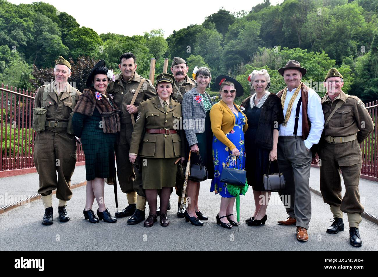 Historical reenactment The historic town of Ironbridge got a reminder of the 1940s this weekend when world war two re-enactors from all over the Uk at Stock Photo