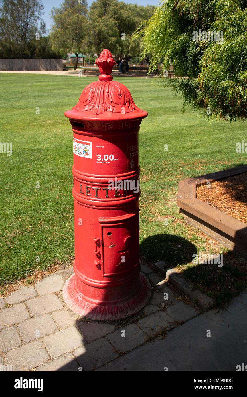 An ancient Post Box at Richmond Village, Tasmania, Australia Stock