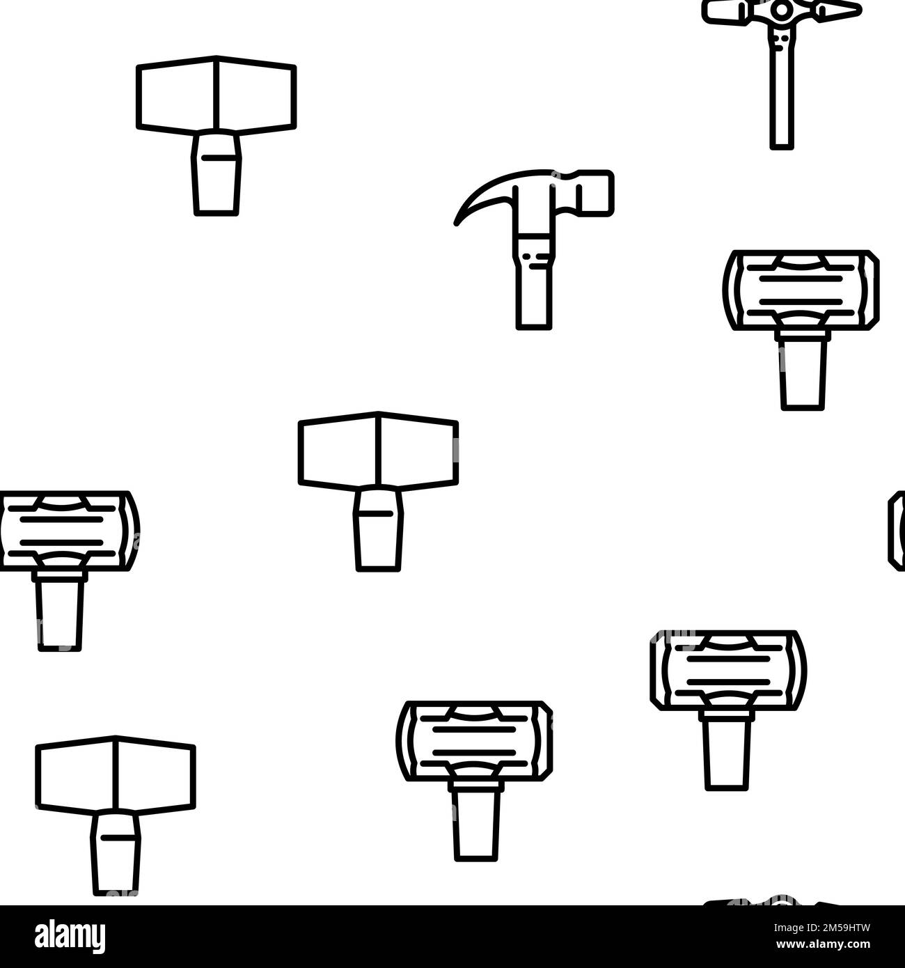 hammer tool construction vector seamless pattern Stock Vector Image ...