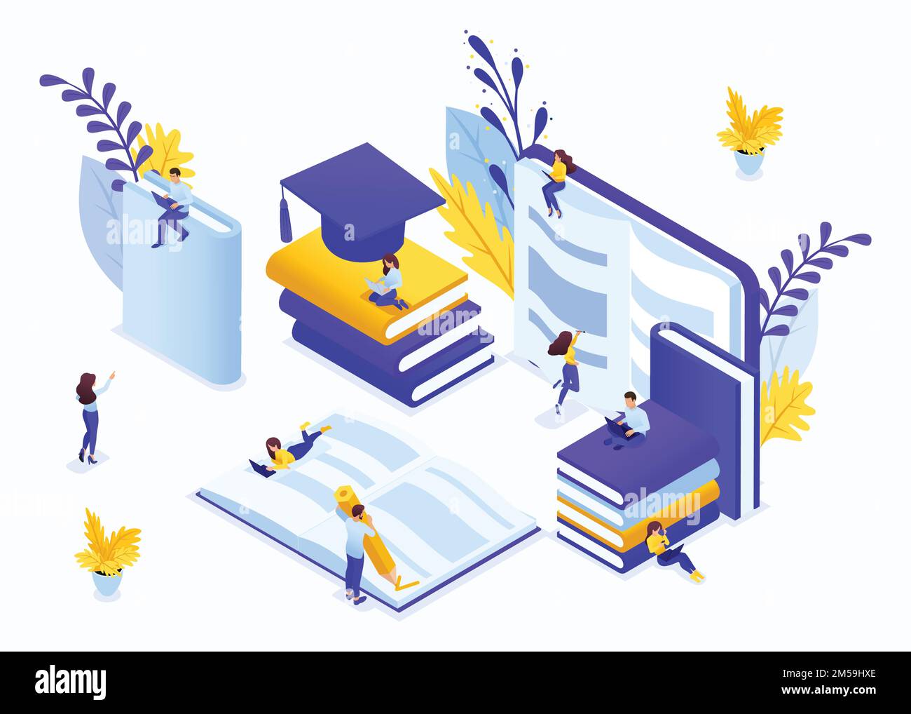 Website Template Landing page Isometric concept e learning for second Website Template Landing page Isometric concept e learning for second