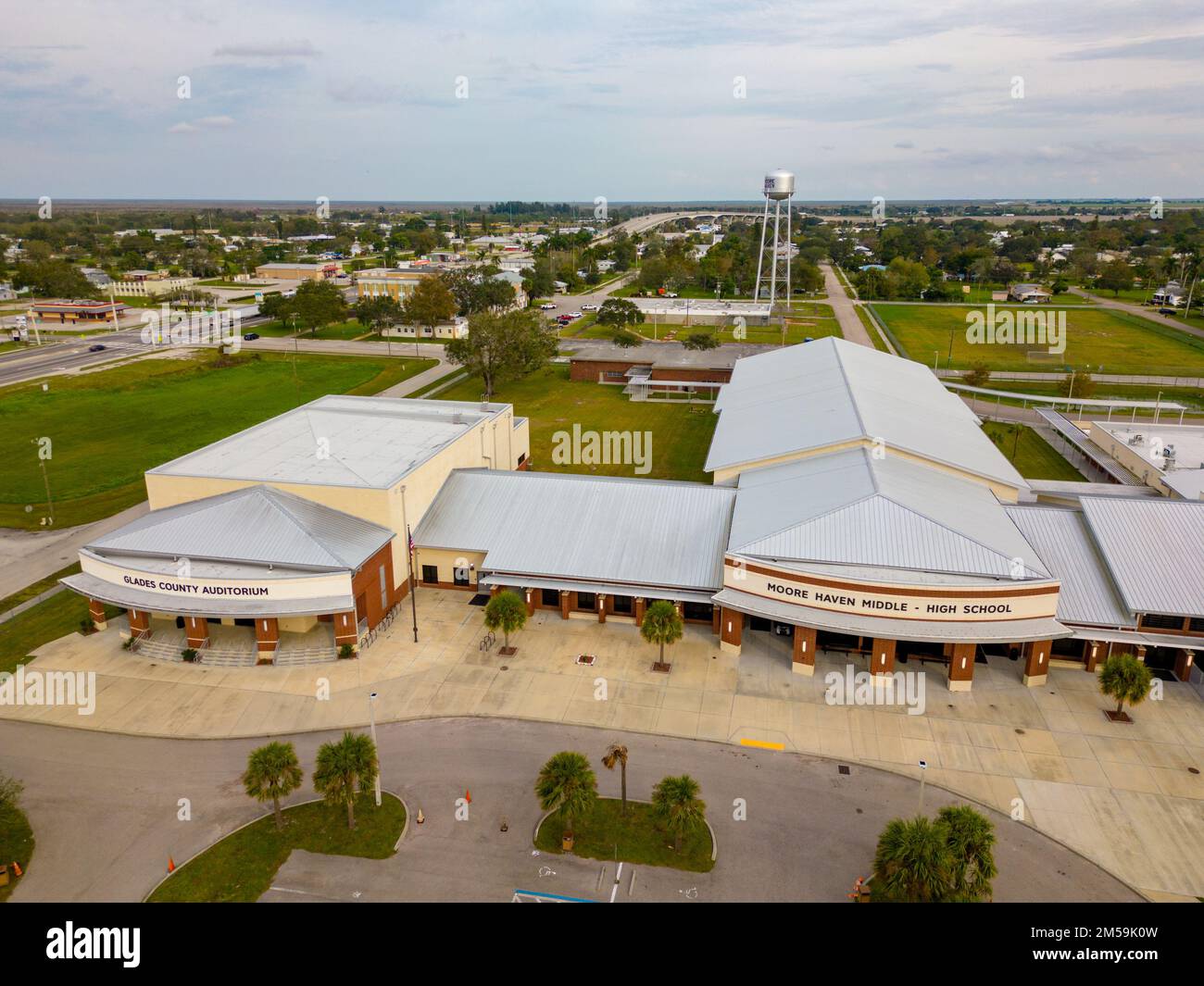 Aerial photo of the Moore Haven Middle and High school Stock Photo Alamy