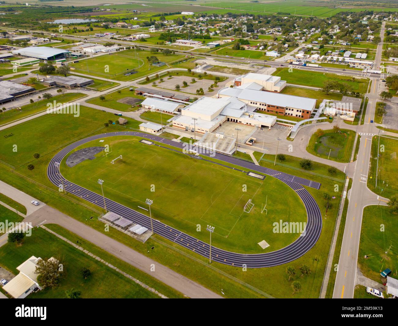 Aerial photo of the Moore Haven Middle and High school Stock Photo Alamy