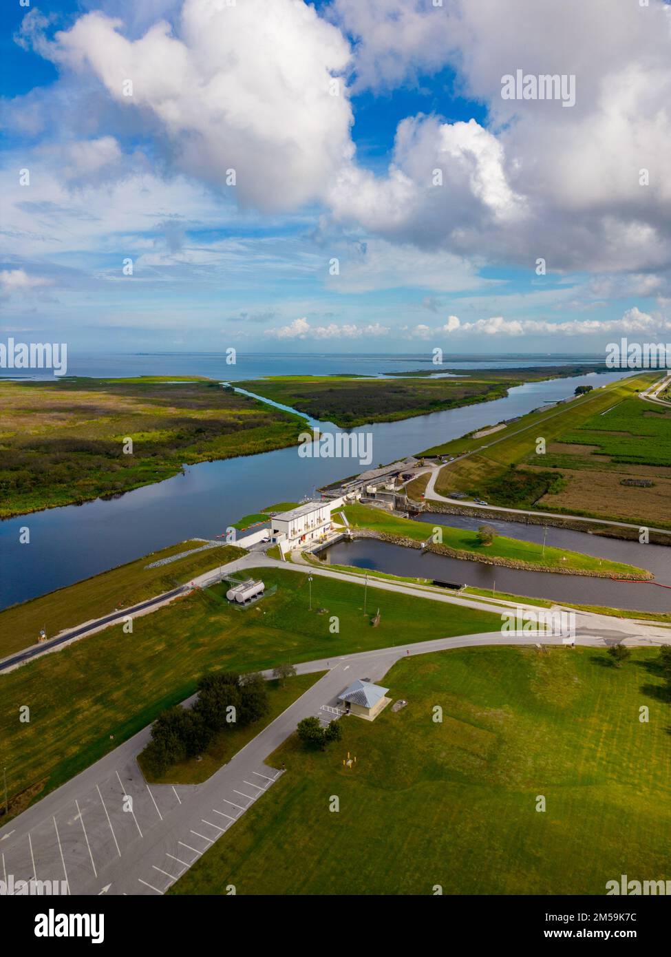 Aerial photo Clewiston Lock Miami Canal Stock Photo Alamy