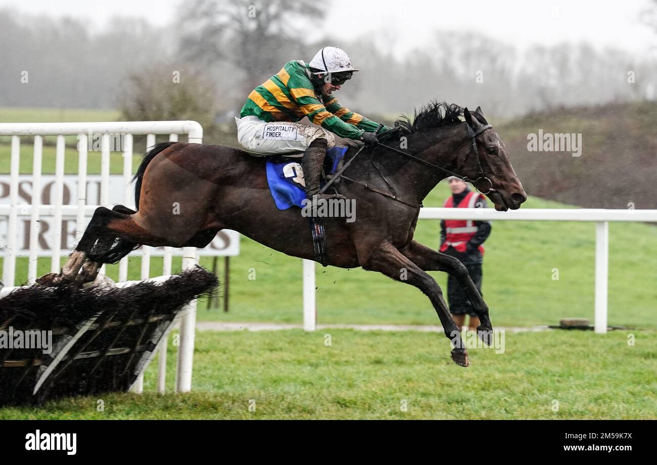 Comfort Zone ridden by Jonjo O'Neill Jr. clears a fence before going on