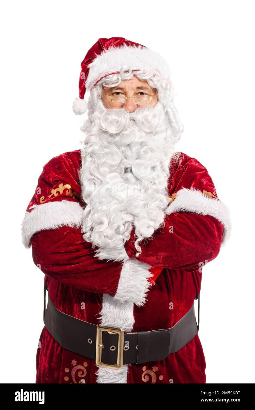 santa claus studio portrait on white background Stock Photo - Alamy