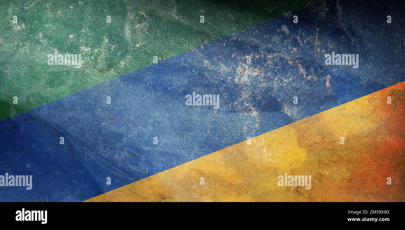 Top view of flag iquira, Huila Colombia. Colombian travel and patriot concept. no flagpole. Plane layout, design. Flag background Stock Photo