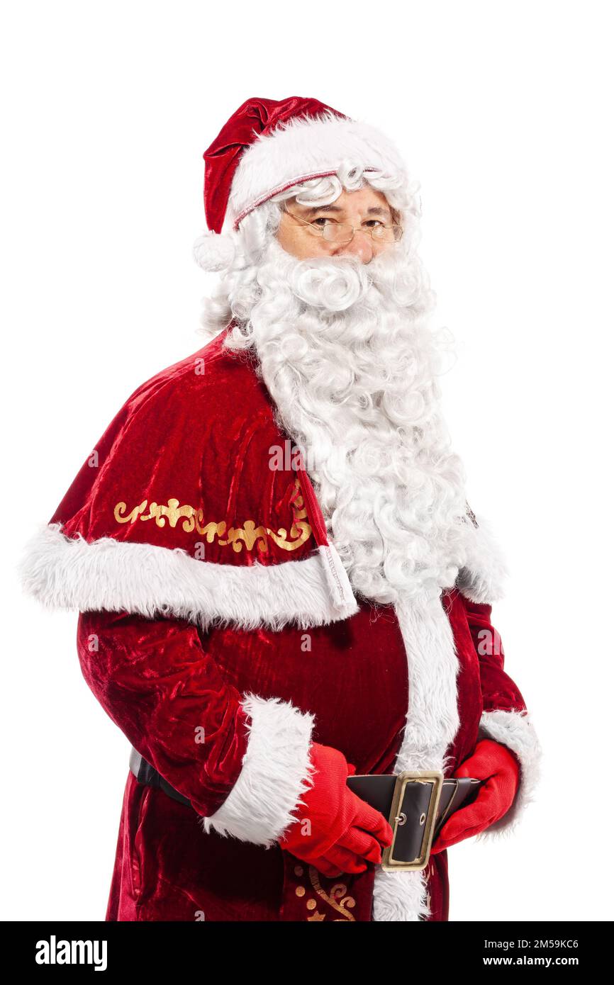 santa claus studio portrait on white background Stock Photo - Alamy